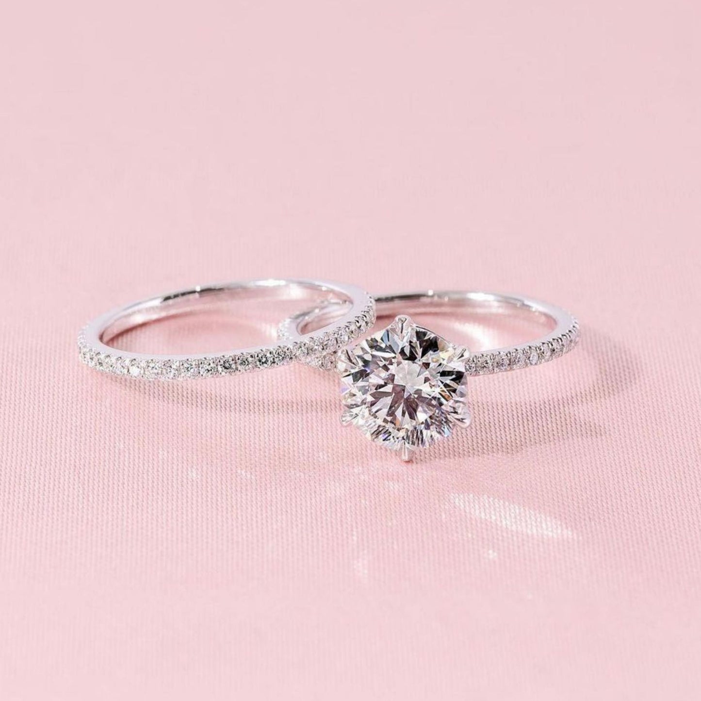 925 AYAR GÜMÜŞ 3 CARAT TEKTAŞ YÜZÜK VE TAMTUR SET