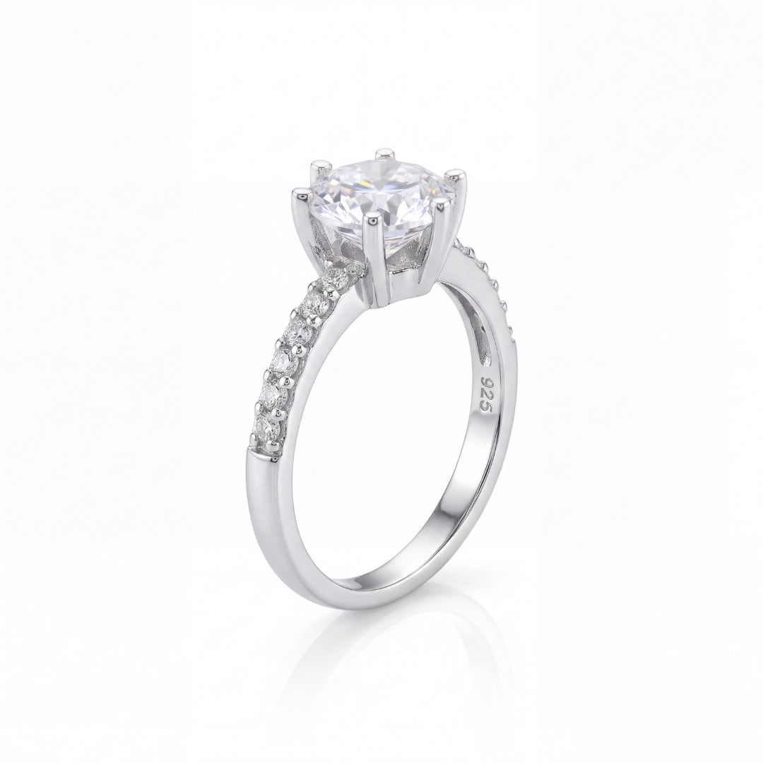 Işıklı Kutuda 1.25 Carat Kadın Gümüş Yüzük