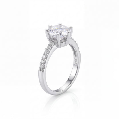 Işıklı Kutuda 1.25 Carat Kadın Gümüş Yüzük