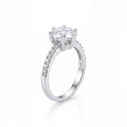 Işıklı Kutuda 1.25 Carat Kadın Gümüş Yüzük