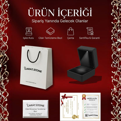 925 AYAR KADIN GÜMÜŞ BEŞTAŞ VE TEKTAŞ YÜZÜK SET