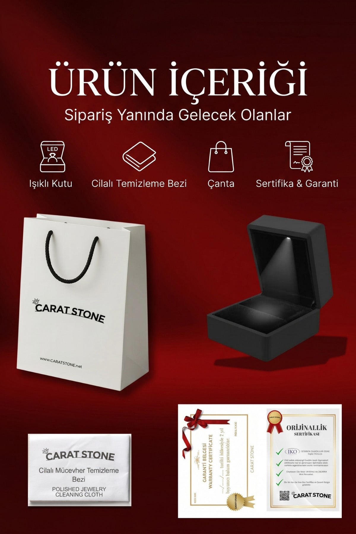 IŞIKLI KUTUDA 925 AYAR GÜMÜŞ TEKTAŞ ÇİFT KADIN KÜPE