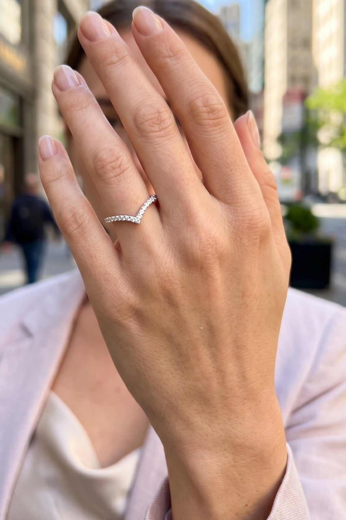 Pırlanta Işıltılı 0.10 Carat Gümüş Sonsuzluk Yarımtur Kadın Yüzük (2 YIL GARANTİ BELGELİ)