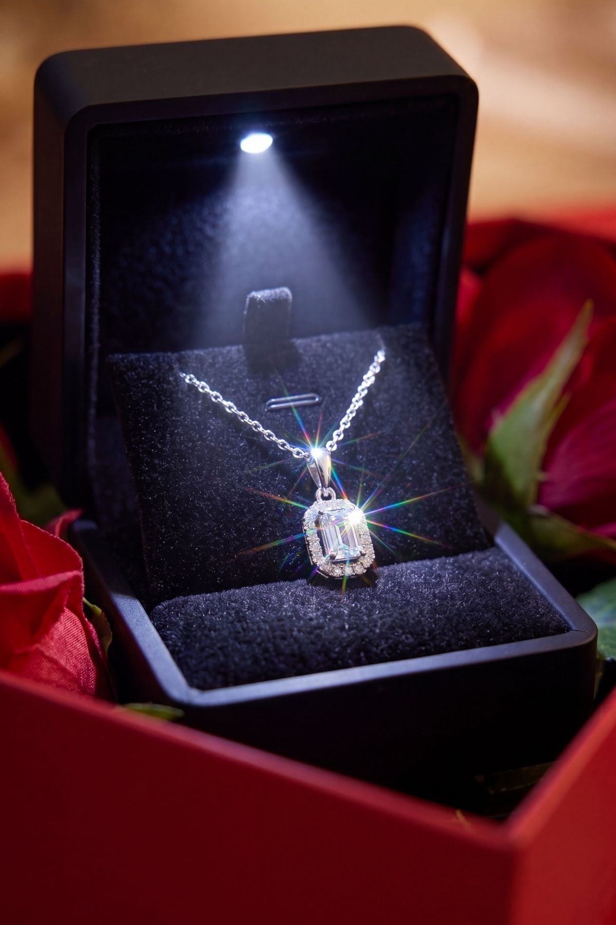 "I Love You" HEDİYE KUTUSUNDA 925 AYAR GERÇEK GÜMÜŞ BAGET KADIN KOLYE