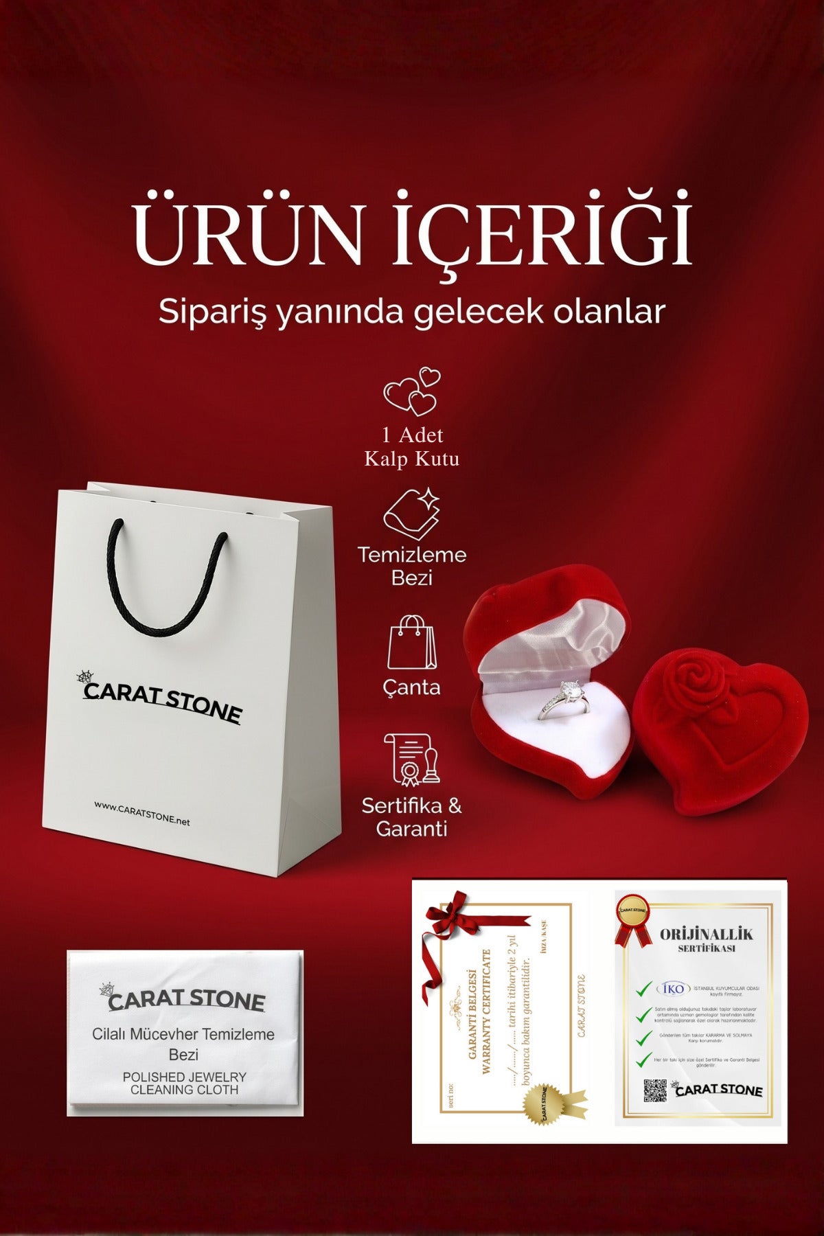Pırlanta Işıltılı Gerçek Gümüşten, Kadın Tamtur Yüzük