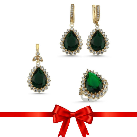 925 AYAR GÜMÜŞ YÜZÜK,KOLYE,KÜPE, SET (KOLYE ZİNCİRİ DAHİL )