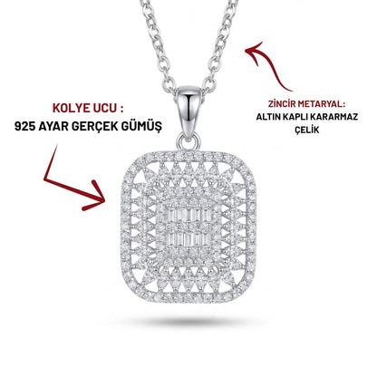 925 AYAR GERÇEK GÜMÜŞ PIRLANTA MONTÜR KOLYE