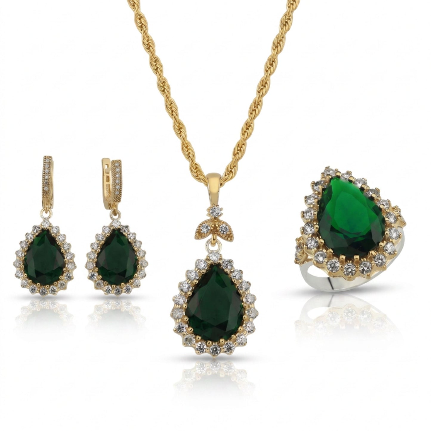 925 AYAR GÜMÜŞ YÜZÜK,KOLYE,KÜPE, SET (KOLYE ZİNCİRİ DAHİL )