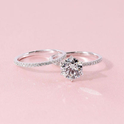 925 AYAR GÜMÜŞ 3 CARAT TEKTAŞ YÜZÜK VE TAMTUR SET
