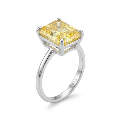 925 ayar gümüş 6 carat , mükemmel kesim baget kadın yüzük
