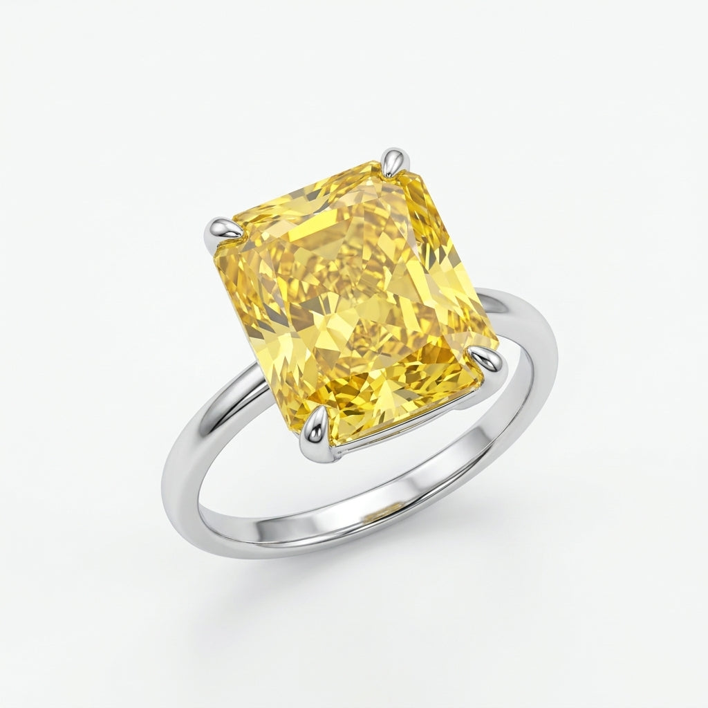 925 ayar gümüş 6 carat , mükemmel kesim baget kadın yüzük