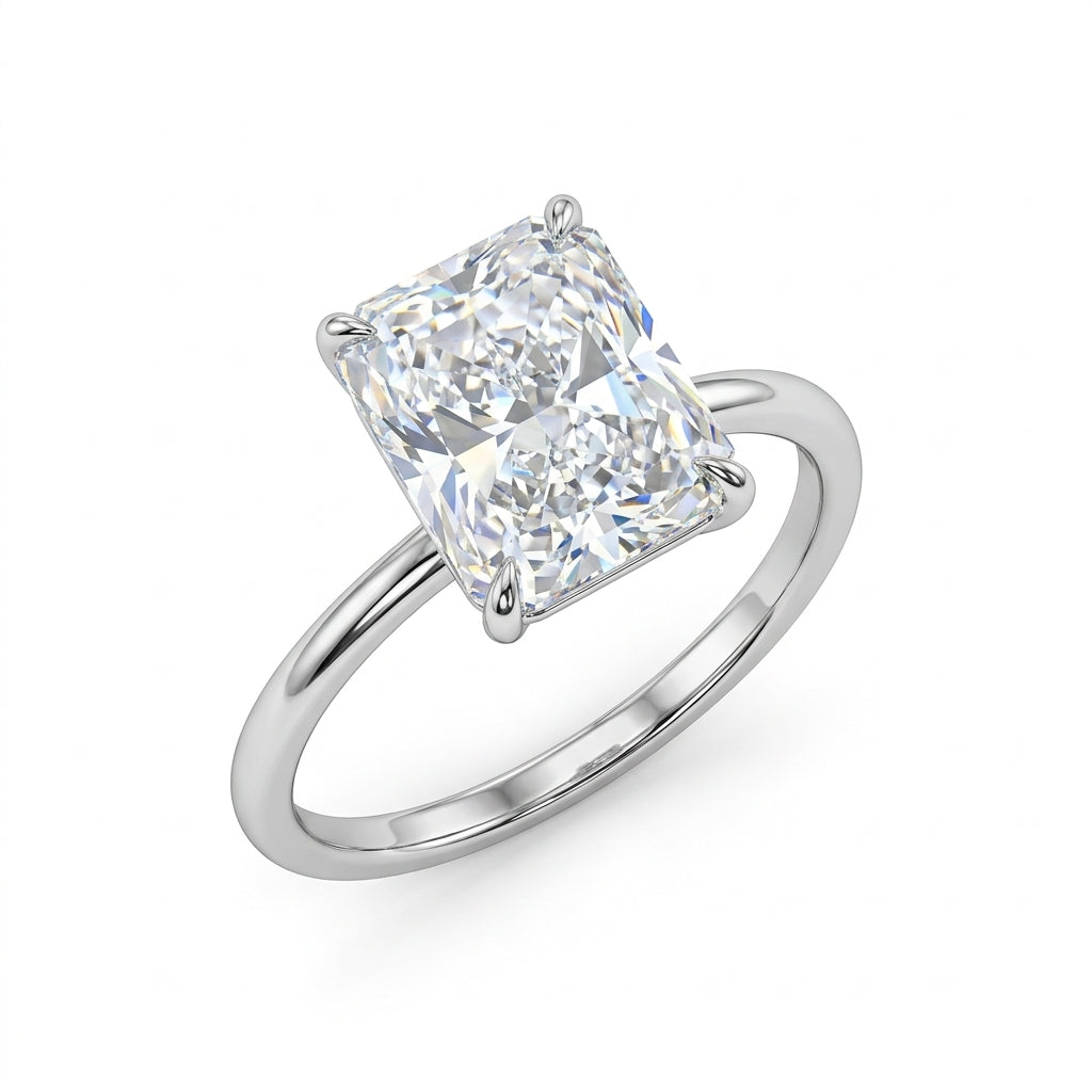 925 ayar gümüş 6 carat , mükemmel kesim baget kadın yüzük